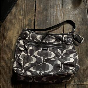 Coach Black and Gray Shoulder Bag